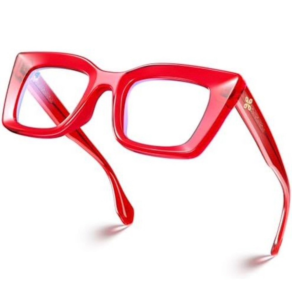 VISOONE Calida Red‎ Cat Eye Blue Light Blocking Glasses TR90 Anti-glare Women